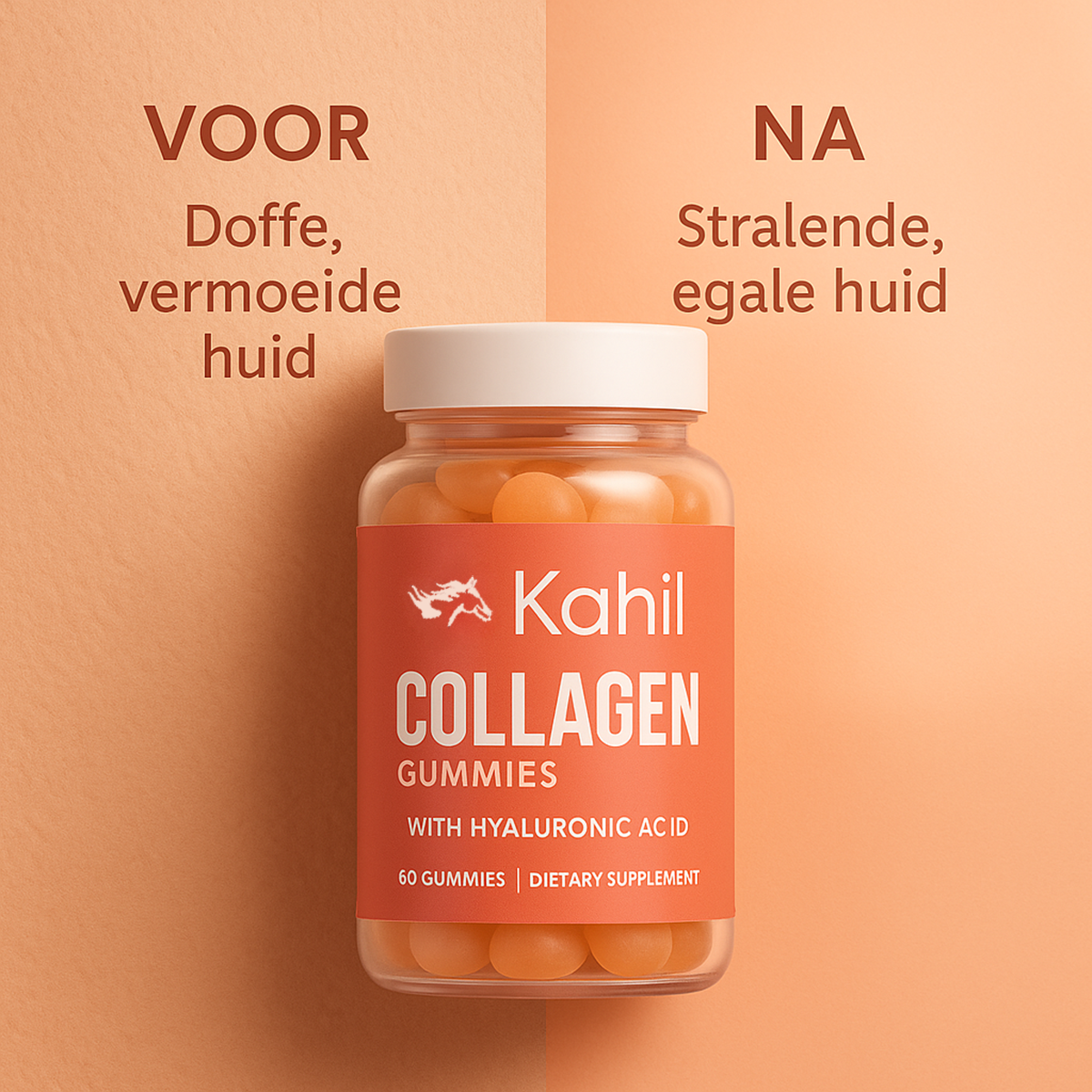 Kahil - Collageen met Hyaluronzuur - Huidverhelderend Hydraterend Verstevigend - 60 Gummies