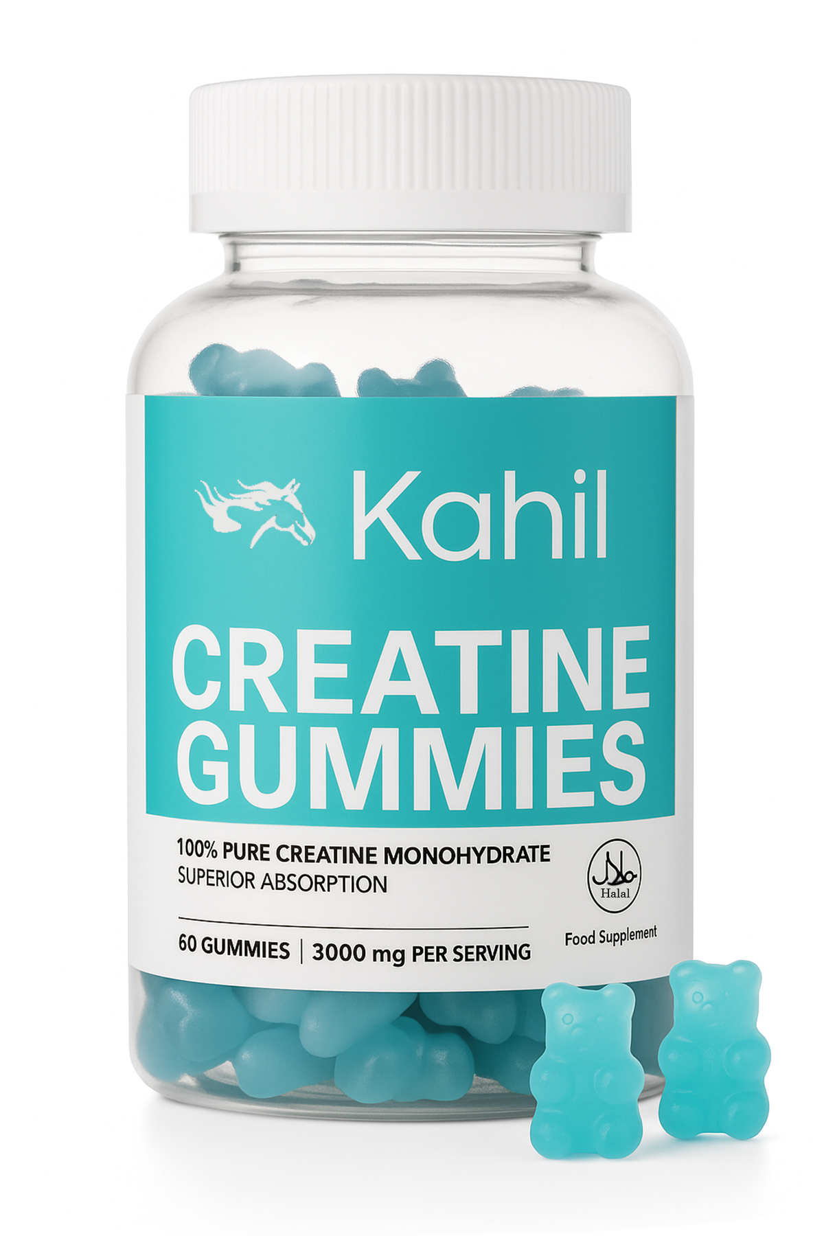 Kahil - Creatine Monohydraat Gummies - 3000mg - Bosbes Blauwbes - 60 Stuks