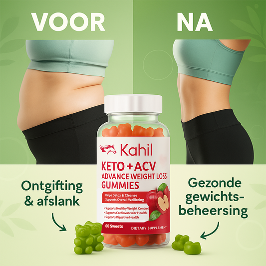 Kahil - Keto Appelazijn Gummies - Afslankpillen - Helpt bij Vetverbranding Detox en Energieboost
