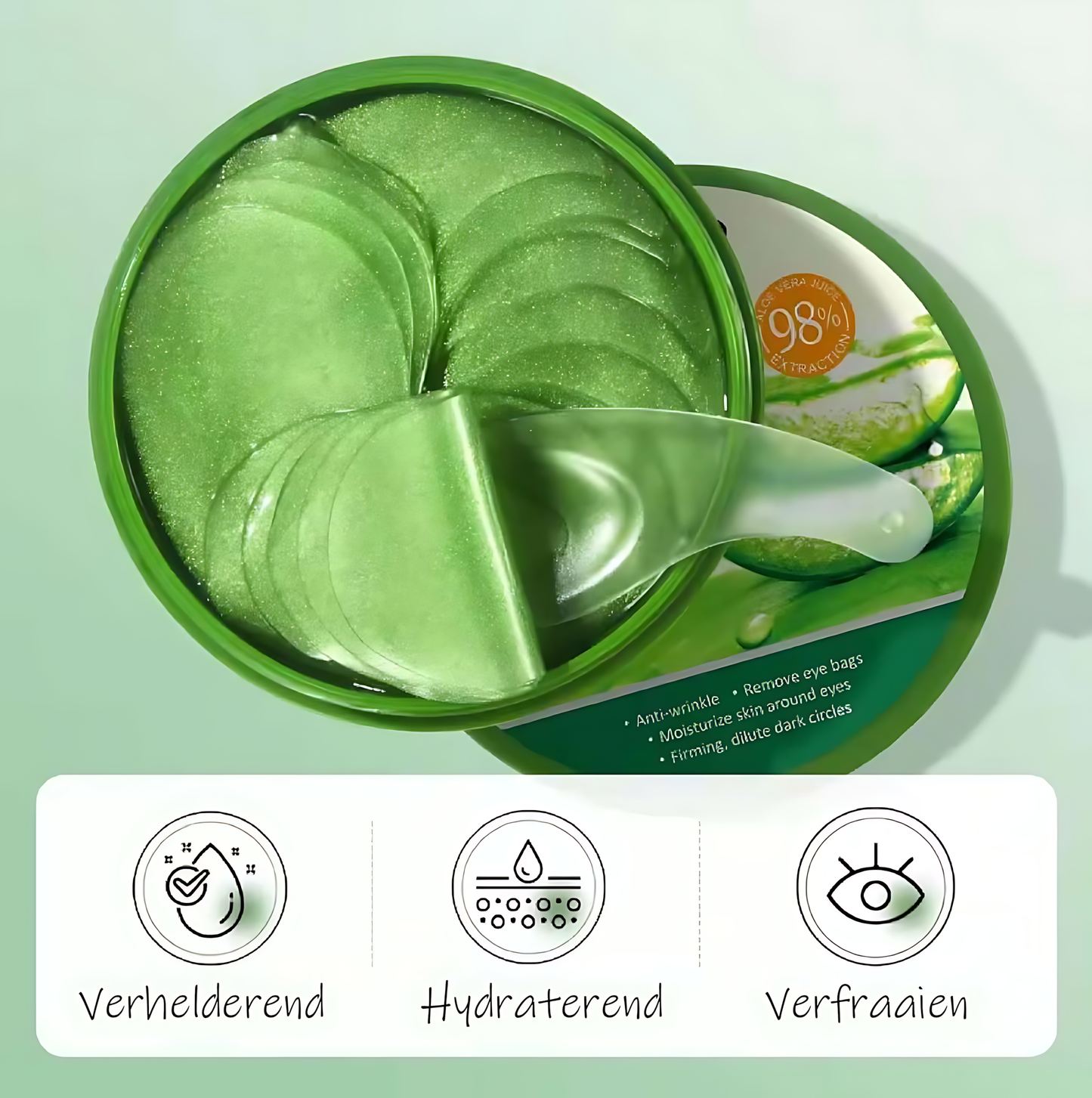 SADOER Aloe Vera Gel Collageen Oogmasker 4-in-1 - Anti-Aging, Hydrater