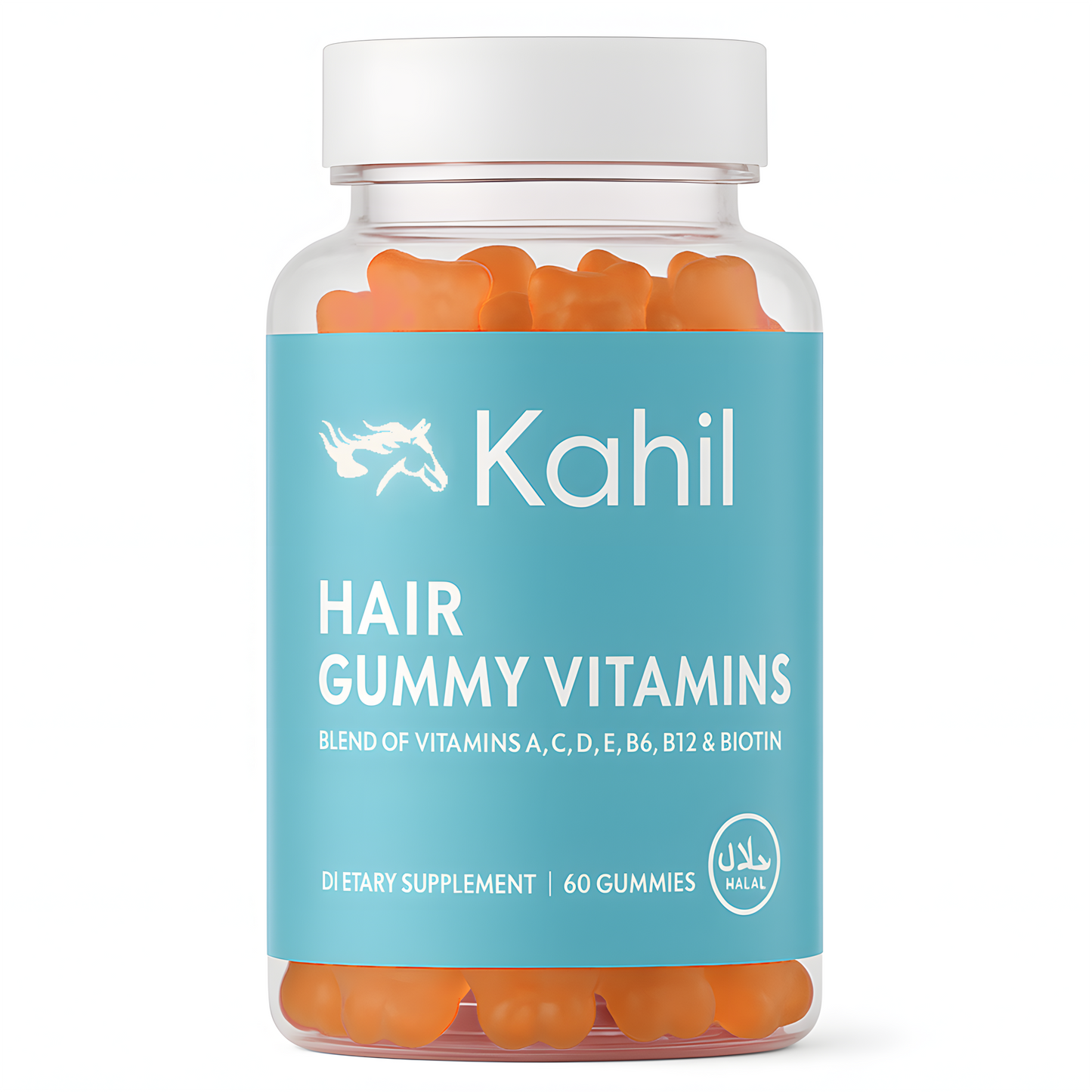 Kahil - Haar Vitamines Gummies - Biotin - 60 Gummies - Bevordert Haargroei - Haaruitval - Baard