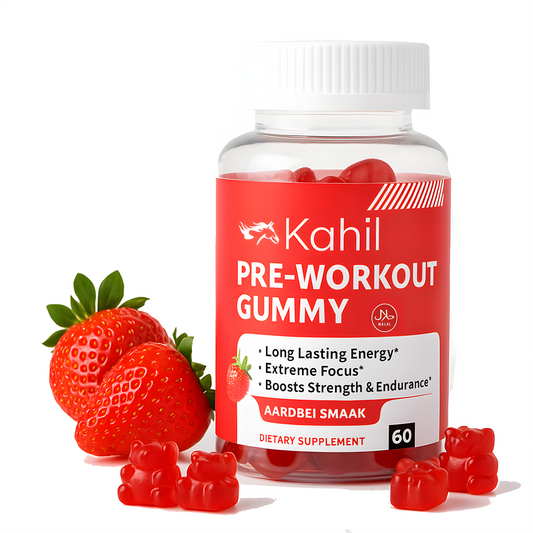 Kahil - Pre-Workout Gummies - Aardbei Smaak - 60 Stuks - met Vitamine B12 Creatine en Taurine - Shot