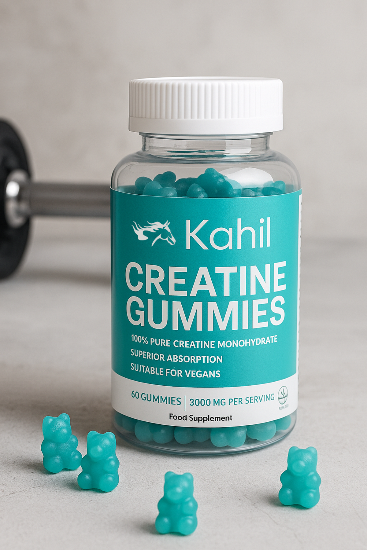 Kahil - Creatine Monohydraat Gummies - 3000mg - Bosbes Blauwbes - 60 Stuks