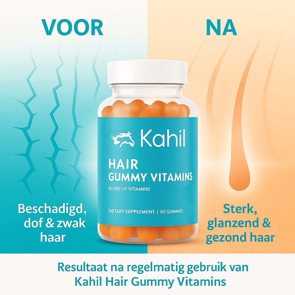 Kahil - Haar Vitamines Gummies - Biotin - 60 Gummies - Bevordert Haargroei - Haaruitval - Baard