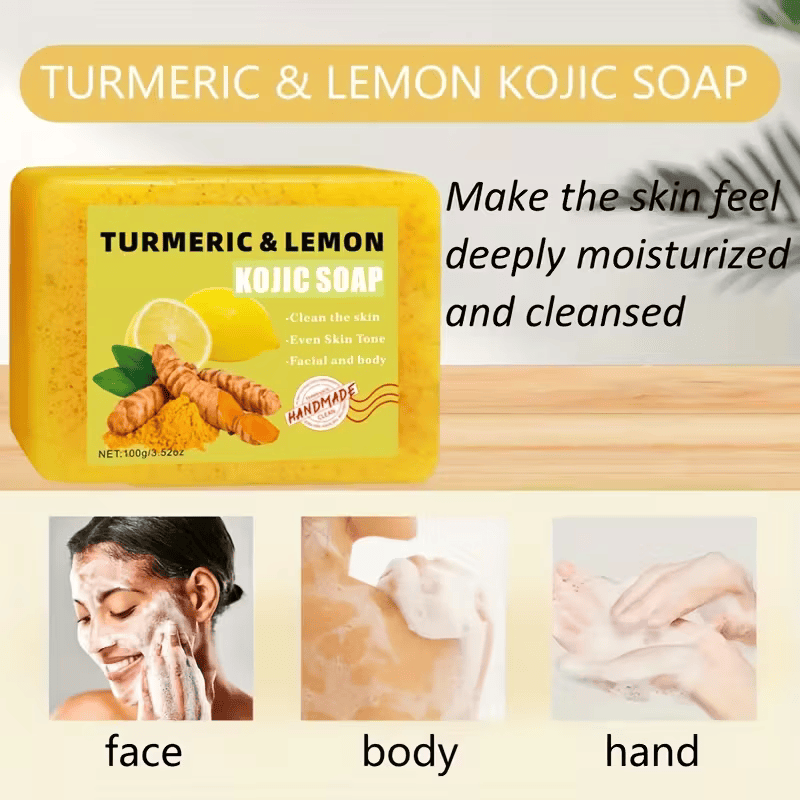 Lemon Turmeric & Kojic Acid Soap – Kurkuma Zeep 100% - Pigmentvlekken