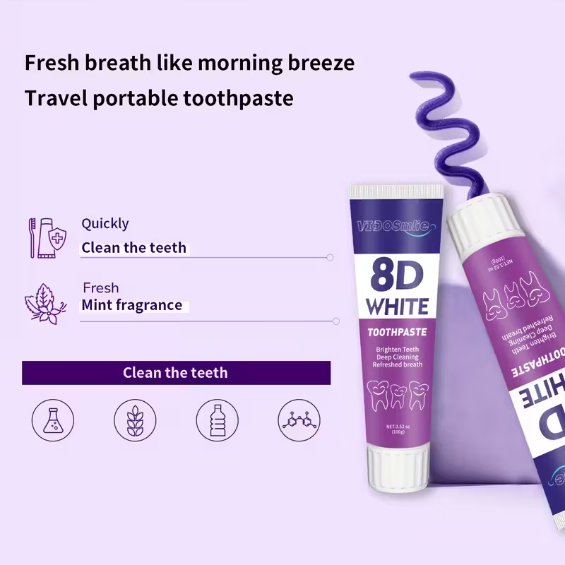 Tandenbleek Tandpasta - 8d - Mint Smaak - Witte Tanden - Diep Schoon -