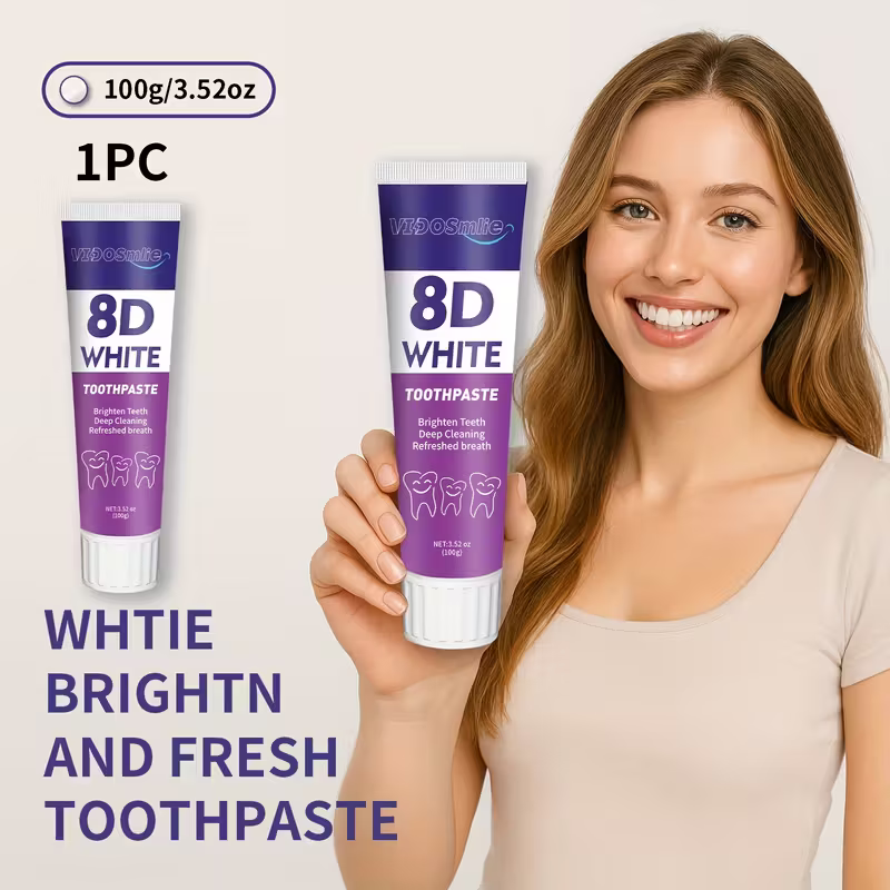 Tandenbleek Tandpasta - 8d - Mint Smaak - Witte Tanden - Diep Schoon -