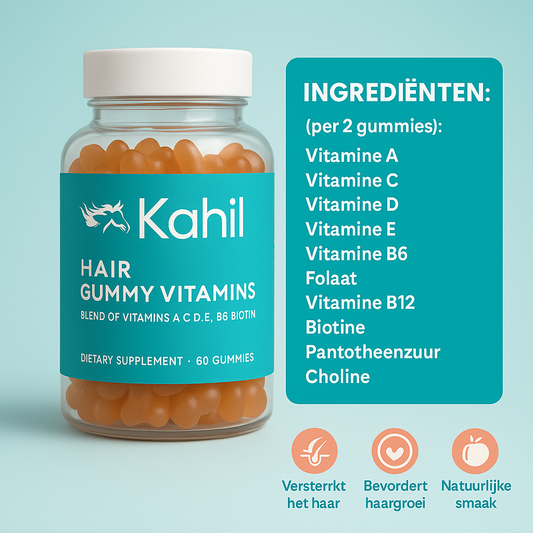 Kahil - Haar Vitamines Gummies - Biotin - 60 Gummies - Bevordert Haargroei - Haaruitval - Baard