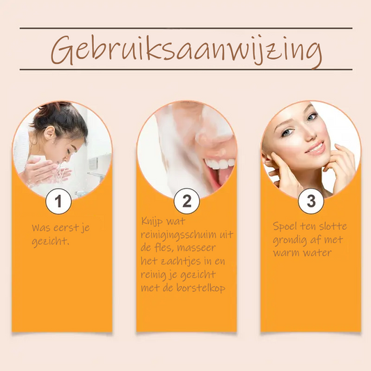 Kurkuma Gezichtsreiniger met Siliconen Borstel – Diep Reinigende Turmeric Citroen Creme