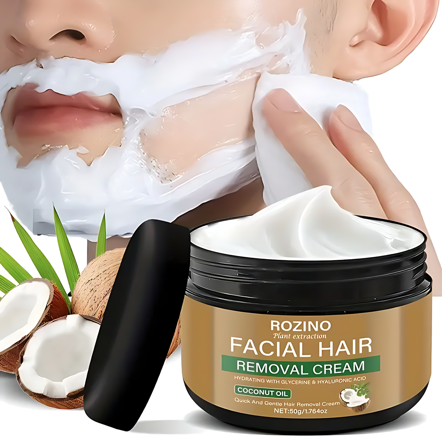 Rozino - Gezichtshaarverwijderaar - Kokos olie - Haarverwijderaar