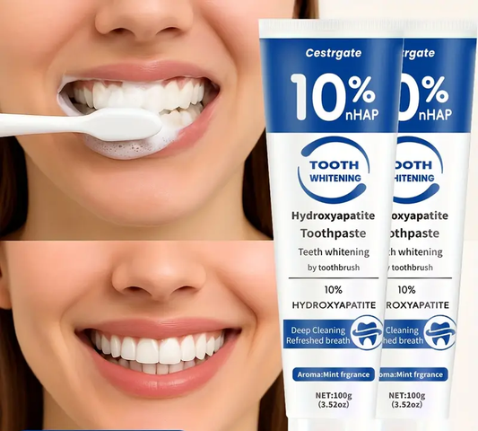 10% Hydroxyapatite Tandpasta - 2 stuks - Mint Smaak - Tandenbleek