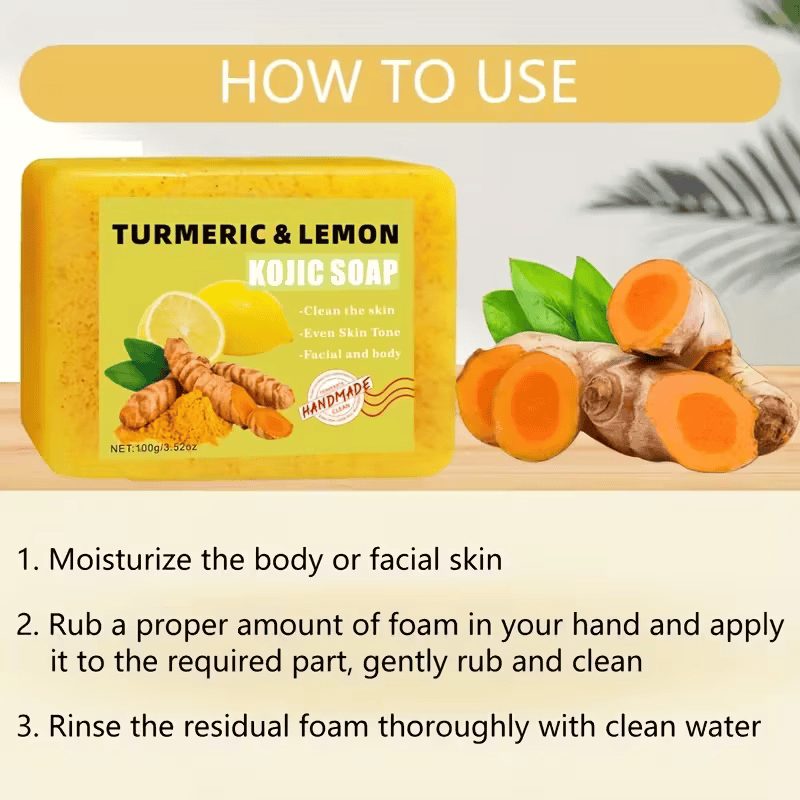 Lemon Turmeric & Kojic Acid Soap – Kurkuma Zeep 100% - Pigmentvlekken